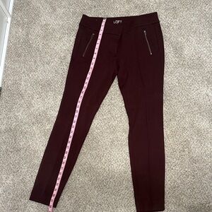 LOFT Deep Burgundy Pants